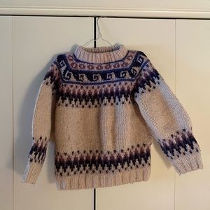 Cowichan-style knit sweater. Size small